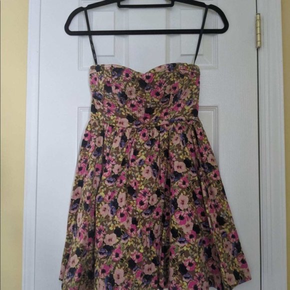 **2 for $10 Summer Dresses** XOXO Strapless Pink Floral A Line Dress - Picture 1 of 6